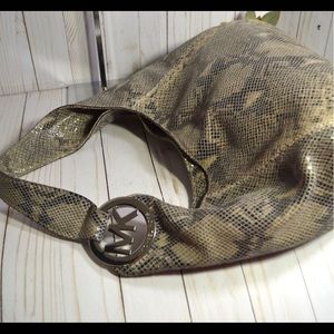 Michael Kors Python  Fulton Large Shoulder Bag